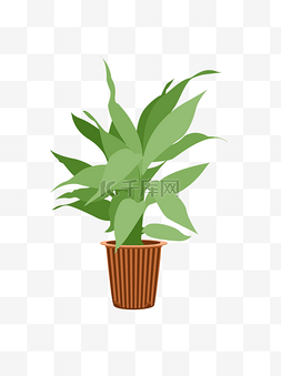 简单绿植图片_手绘绿株扁平风植物商用元素