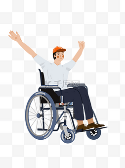 坐在轮椅上的残疾人可商用元素