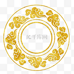 中国风传统烫金花纹祥云装饰图之八云团圆