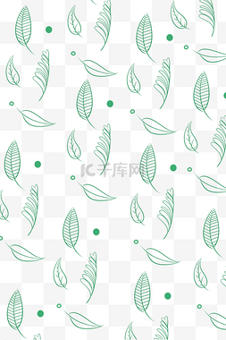 绿色的小树叶图片_手绘树叶底纹插画