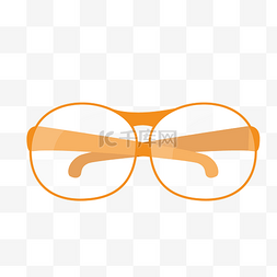 卡通帅气橙色圆形透光眼镜