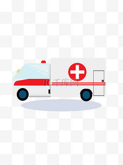 医疗救护车卡通矢量元素