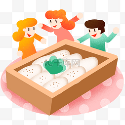 春天野餐饭盒插画