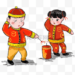 2019年中国风过春节放鞭炮