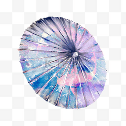 古典水墨传统花纹图片_油纸伞折叠水墨紫色梦幻雨季PNG
