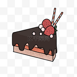 蛋糕免扣gif图片_巧克力草莓蛋糕