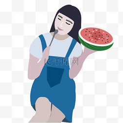 夏天清凉吃西瓜