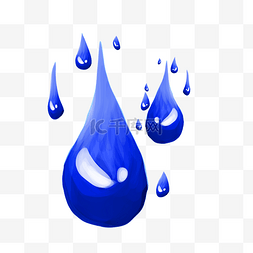 蓝色透明水珠图片_水滴纯净水