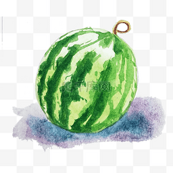 水彩夏日西瓜图片_手绘卡通水彩水果西瓜