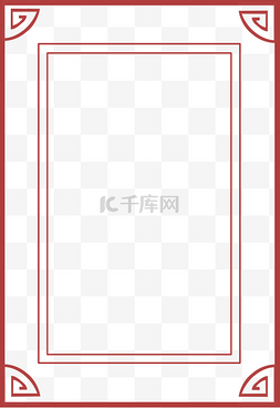 红色中国红边框图片_中国红节日喜庆边框PNG图案