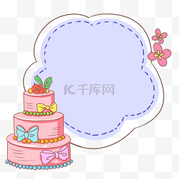 生日花框图片_节日蛋糕边框插画