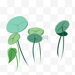 绿色卡通扁平化图片_绿色植物叶子元素