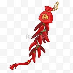 红色福袋图片_新年福袋装饰插画