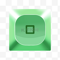 水晶按钮png图片_绿色金属按钮