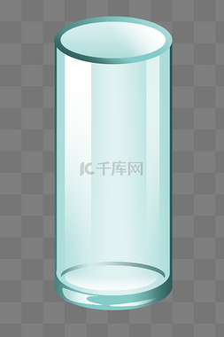 透明杯子图片_蓝色高玻璃杯插画