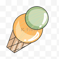 黄色球冰淇淋图片_冰淇淋球甜筒