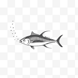 创意手绘灰色鱼类