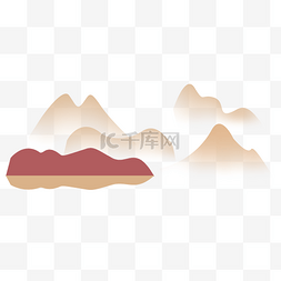 山脉山峰手绘图片_远处的山手绘设计图