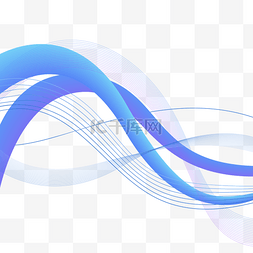 简约线条蓝色背景图片_线条波浪纹理商业背景