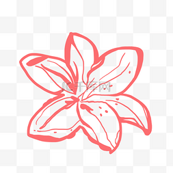 百合花边框百合花卡通手绘卡通花丛面免扣元素花丛矢量图扁平简约手绘