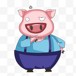 思考漫画图片_粉红小猪可爱小猪漫画猪
