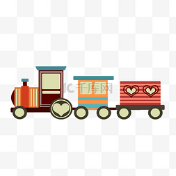 手绘火车插图图片_卡通手绘插图运输火车