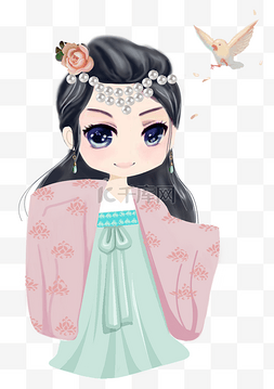 q版汉服图片图片_古风人物汉服小清新手绘插画png