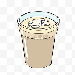 冰奶茶的卡通插画