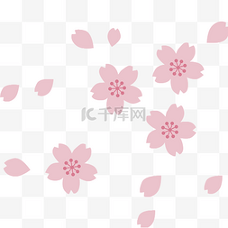 花开手绘图片_粉色散落小清新樱花花瓣
