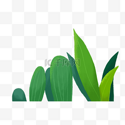 小植被图片_手绘大自然绿色小草