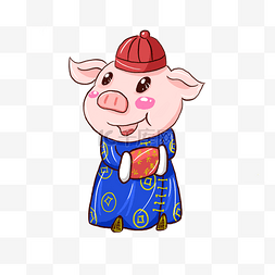 拜年男娃娃图片_2019猪年新年粉红吉祥猪猪