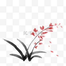 水墨夏季植物图片_手绘植物中国风元素