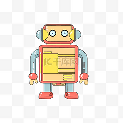 智能机器人可爱图片_可爱机器人卡通插画
