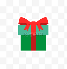 圣诞节红绿礼物盒子红色丝带平安
