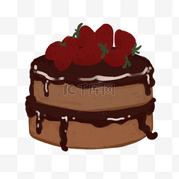 巧克力夹心图片_巧克力草莓蛋糕奶油手绘