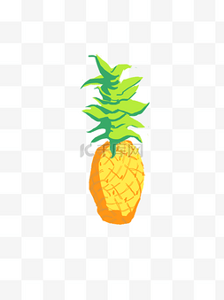 一个黄色的新鲜菠萝卡通元素