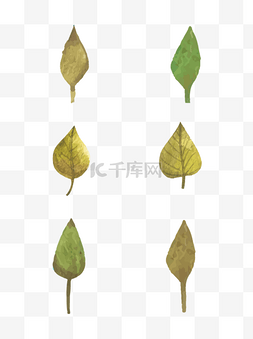 手绘风树叶图片_植物秋天季节手绘风小叶子装饰元