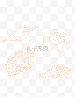 贝壳图案图片_暑假线条海螺贝壳