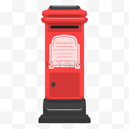 红色长方形邮筒插画