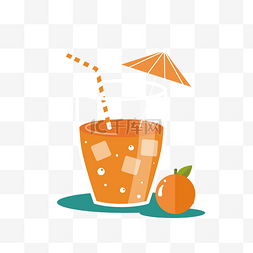 橙汁海报免费图片_夏天卡通橙汁清凉矢量图