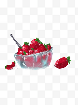 美味水果手绘草莓设计可商用元素