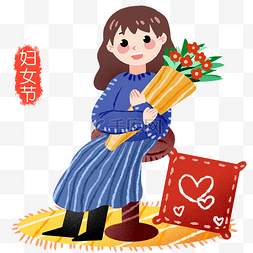 妇女节花朵卡通图片_手绘妇女节花朵插画