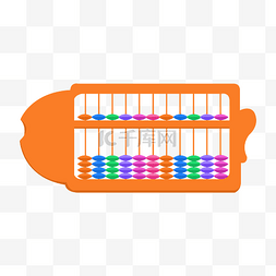 学习教育用品图片_儿童彩色算盘手绘插画