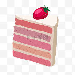 夹层草莓蛋糕插画