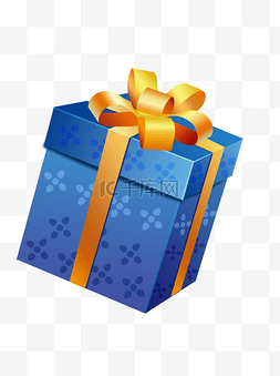 投票礼物图片_可商用电商蓝色手绘可爱节日礼盒