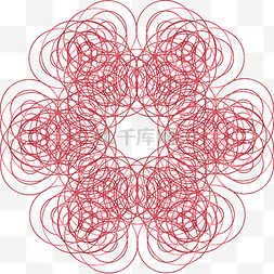 混合纹理图片_线性矢量图形混合花装饰图案