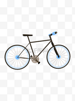 黑色炫酷素材图片_C4D黑色炫酷自行车可商用元素