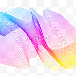 科技底纹波浪图片_抽象创意彩色渐变线条图案元素