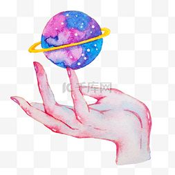 粉色的手掌和星球