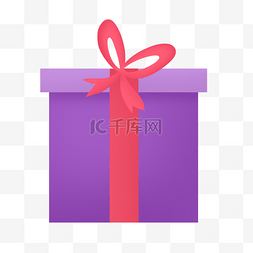紫色礼品盒子图片_水彩紫色精美礼物